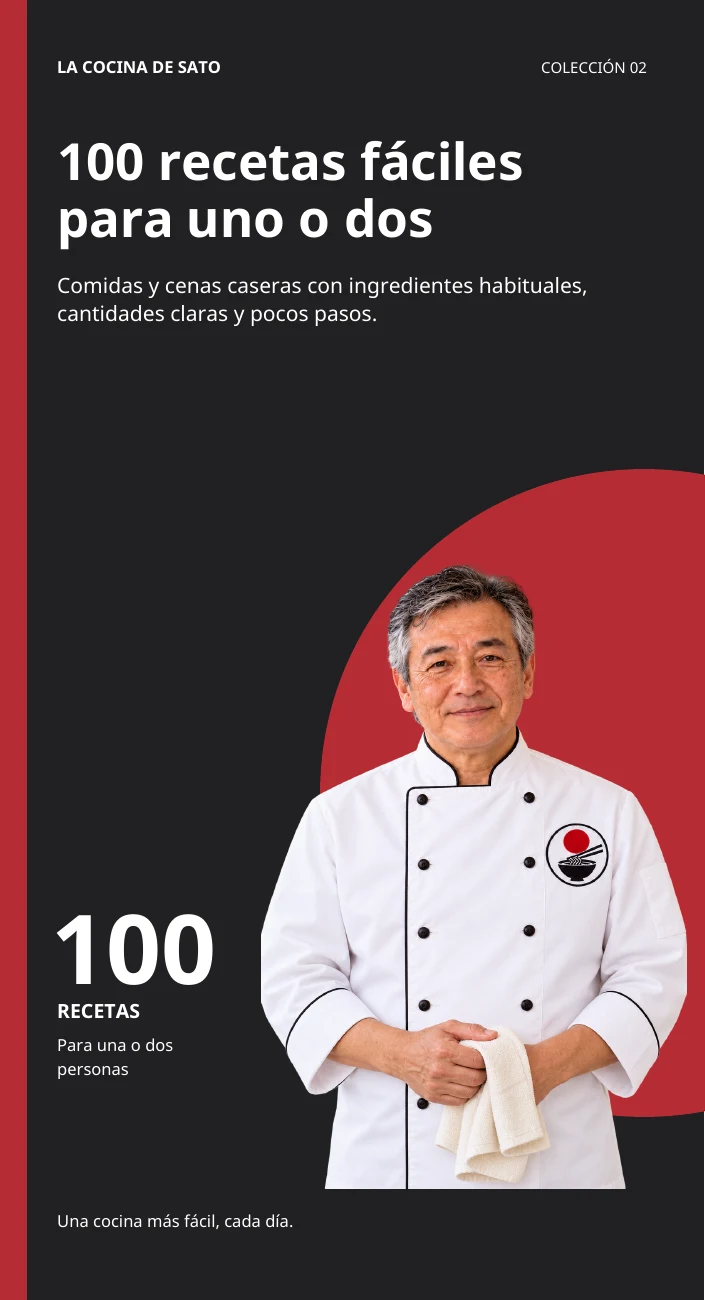 Portada del PDF 100 recetas fáciles para uno o dos